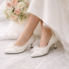 giày cưới nơ voan pearl bow heels